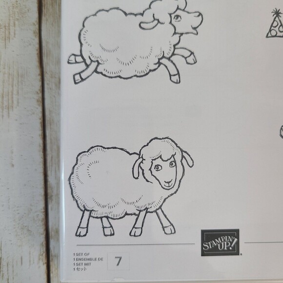 Stampin Up COUNTING SHEEP Stamp Set Bundle with Sheep Dies - Retired - Picture 8 of 11